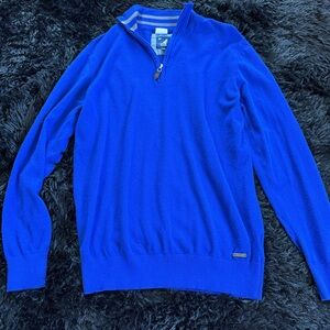 Kangol Men's Vibrant Blue Zip-Up Sweater